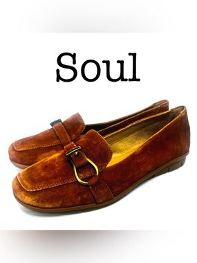 Soul Naturalizer Rust Suede Buckle Loafers Size 9